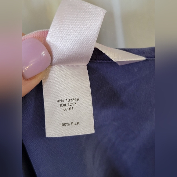 Victoria’s Secret 100% Silk Slip Dress Nightgown Blue Mesh Strappy Neck Large - Picture 6 of 8